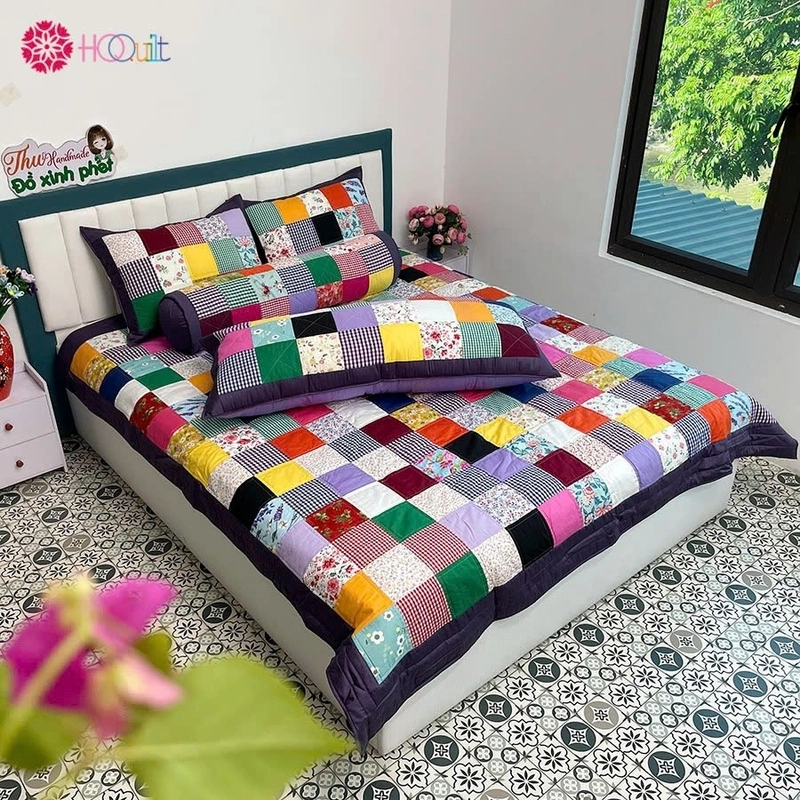 Chăn Quilt Caro Tím 304219