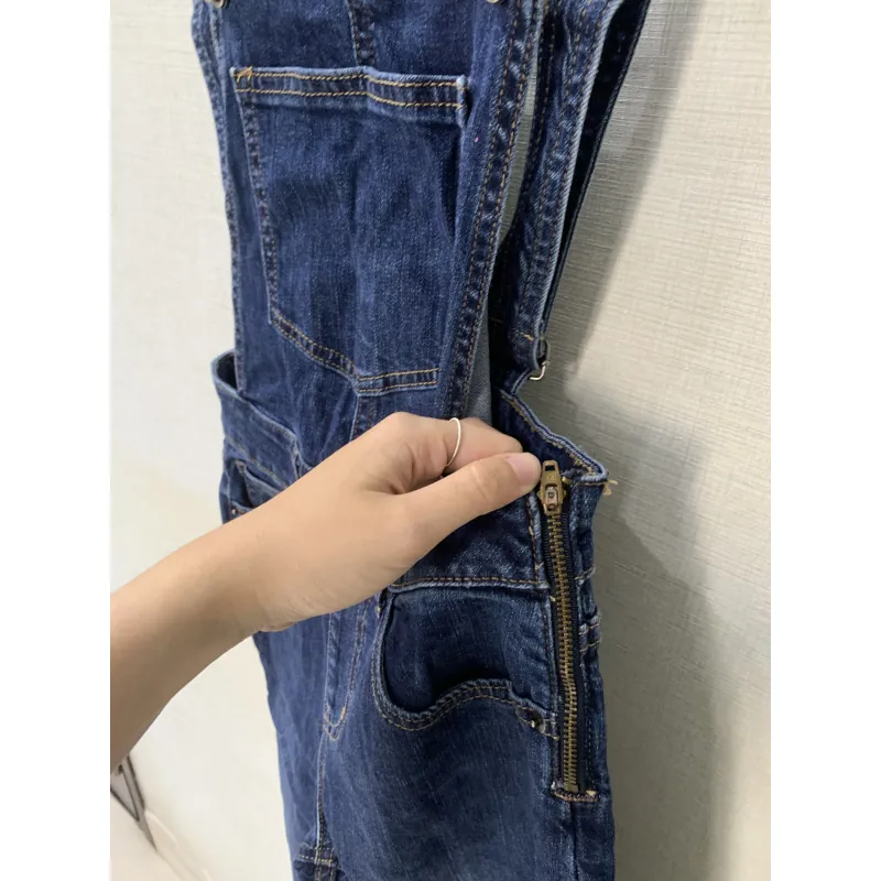Yếm denim nữ skinny xanh đậm 792098