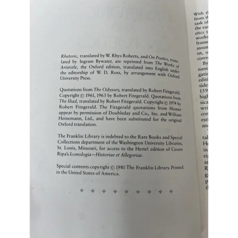 RHETORIC AND ON POETICS - ARISTOTLE 796700