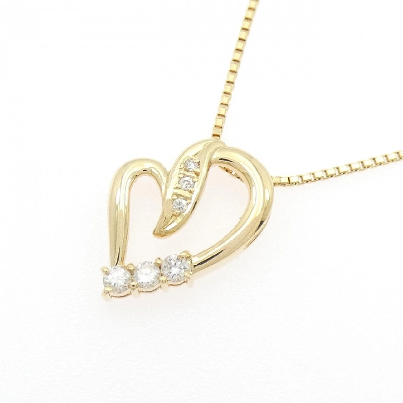 K18YG Dây chuyền kim cương hình trái tim 0.16CT - Hàng hiệu Chính hãng 860834