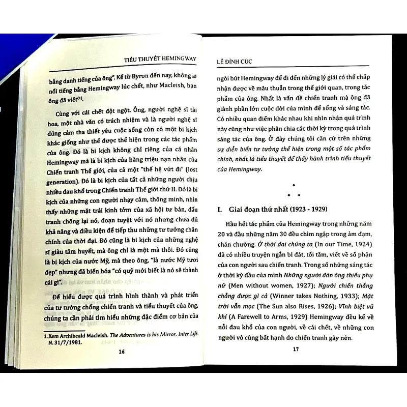 TIỂU THUYẾT HEMINGWAY - LÊ ĐÌNH CÚC 1013725