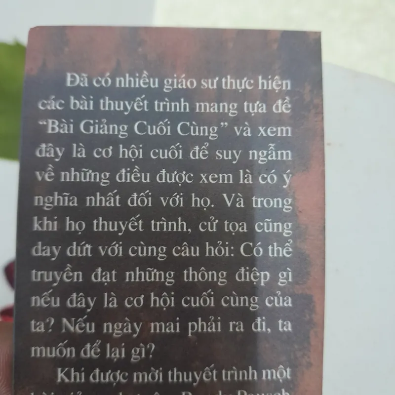 Bài giảng cuối cùng The last lecture. Randy Pausch 574164