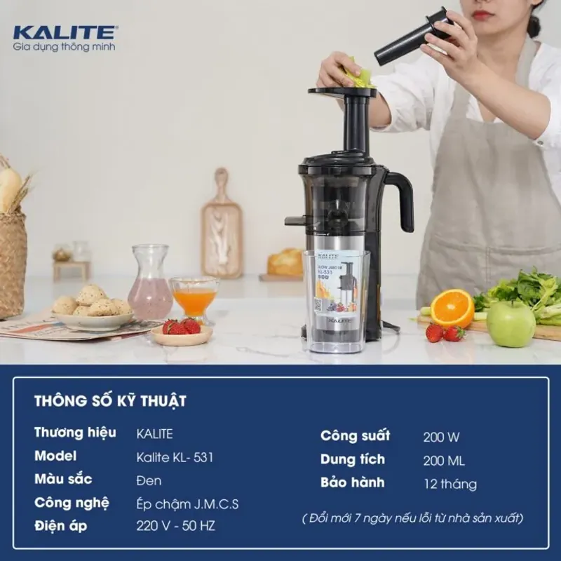 🌿 Máy ép chậm KALITE KL-531 – Giữ trọn dinh dưỡng, ít bọt 788840