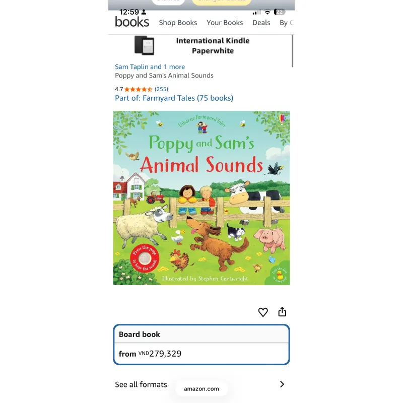 NGOẠI VĂN TIẾNG ANH TRẺ EM : POPPY AND SAM’s Animal Sounds - Usborne Farmyard Tales  1028024