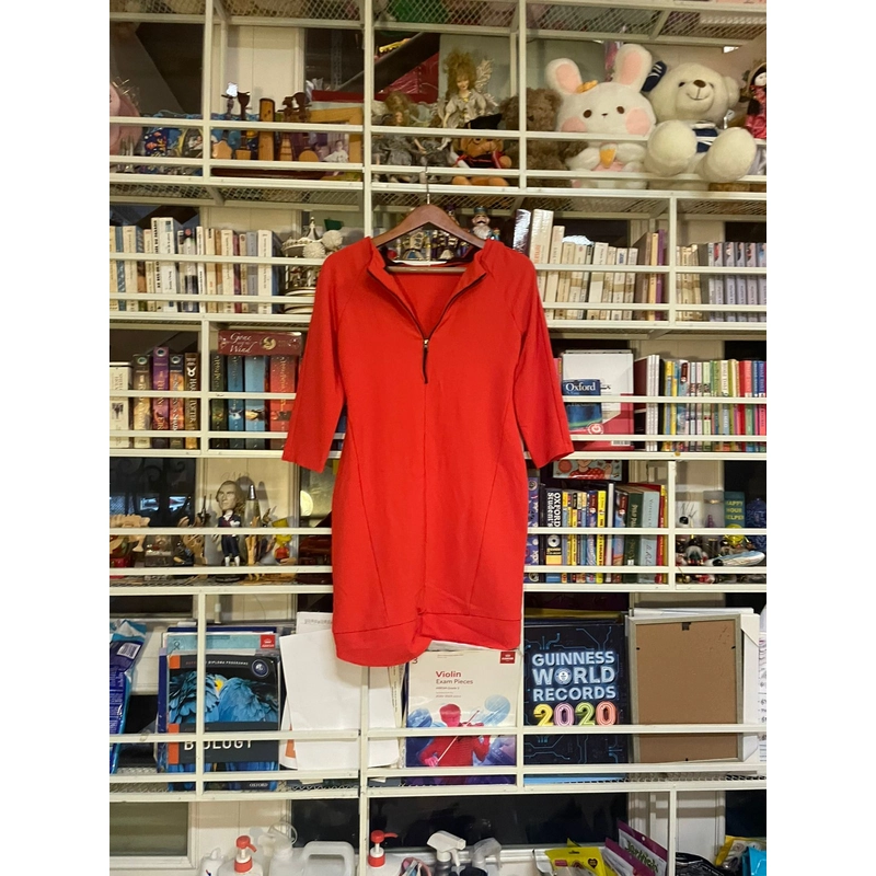 Đầm tay dài đỏ, Size M 528404