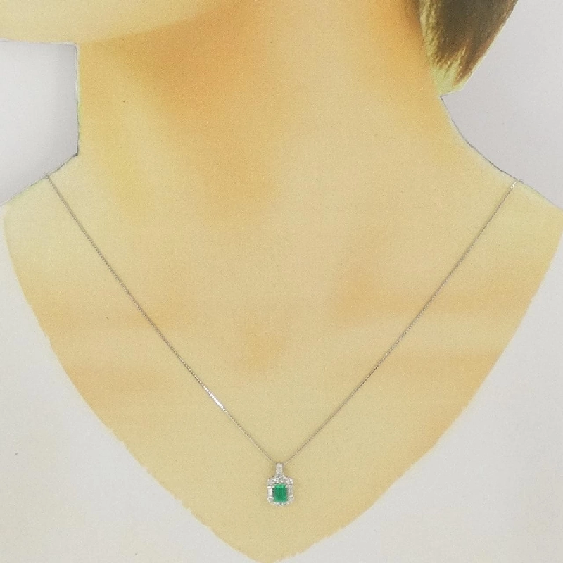 K10WG/K18WG Mặt dây chuyền ngọc lục bảo 0.56CT - Hàng hiệu Chính hãng 857887