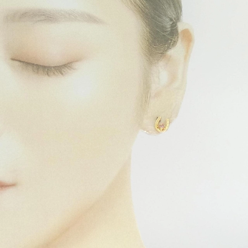 K18YG Đôi bông tai hình móng ngựa Tourmaline - Hàng hiệu Chính hãng 875656