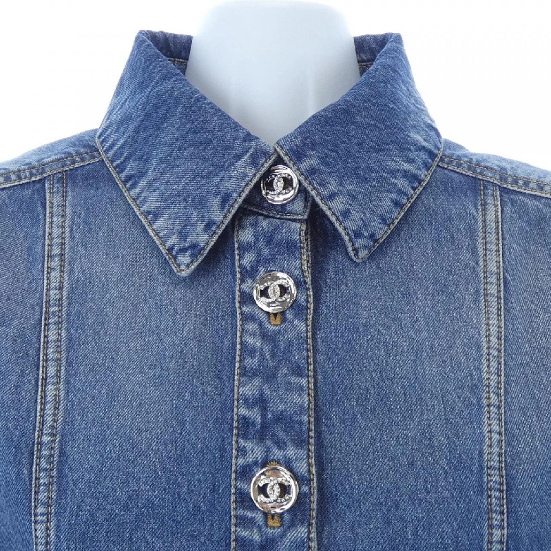 CHANEL LOOK12 P76746V68693 Áo khoác denim - Hàng hiệu Authentic 820639