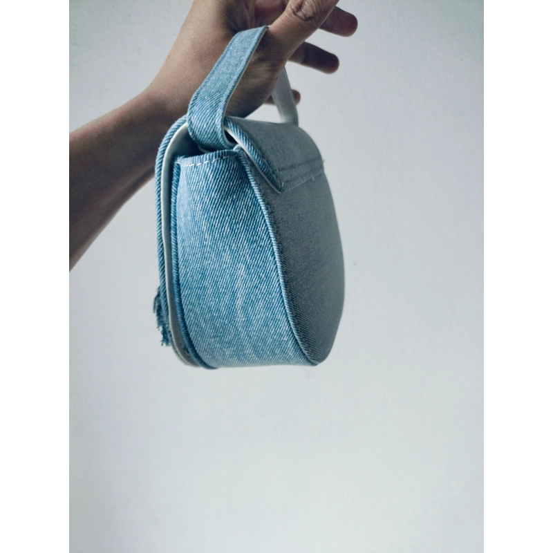 Túi chữ D Denim cho nữ - Thiết kế độc đáo, chất liệu cao cấp - Bag, Len, Đeo Vai, Da  476190
