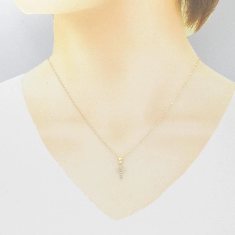 K18YG Dây chuyền kim cương hình chữ thập 0.11CT - Hàng hiệu Chính hãng 863464