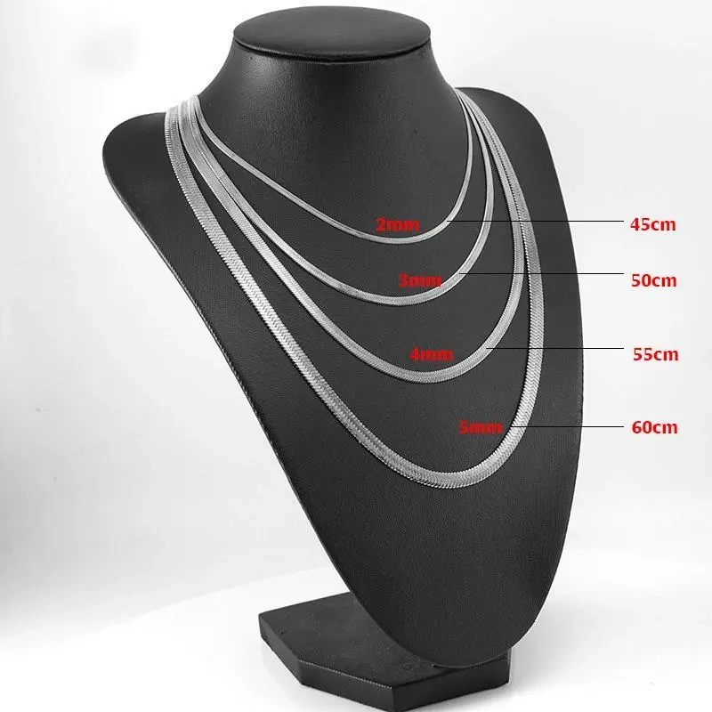 Dây chuyền nam nữ titan 5MM50CM trangsucpt sợi mì dẹp cao cấp sang trọng thép không gỉ 530558