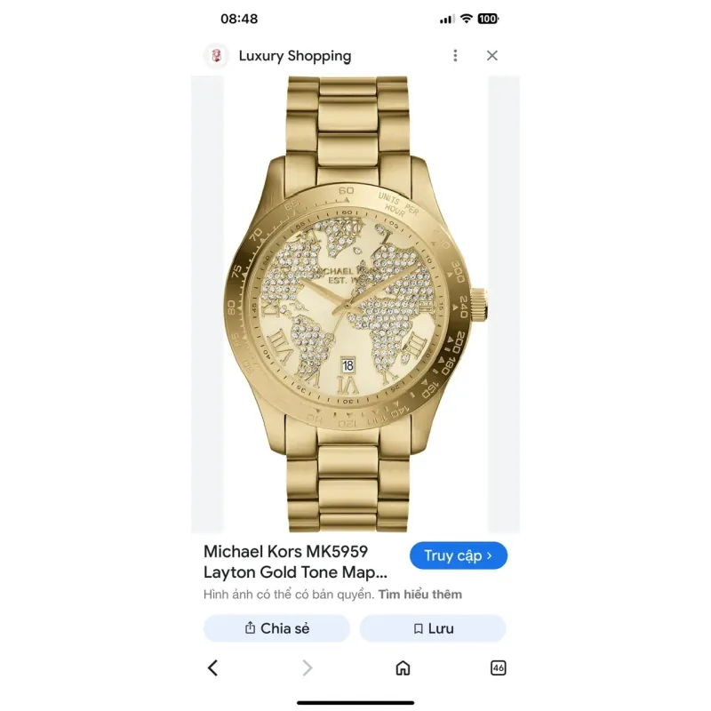 Đồng hồ Michael Kors MK5959 Layton vàng kim kết đá sang trọng 753832