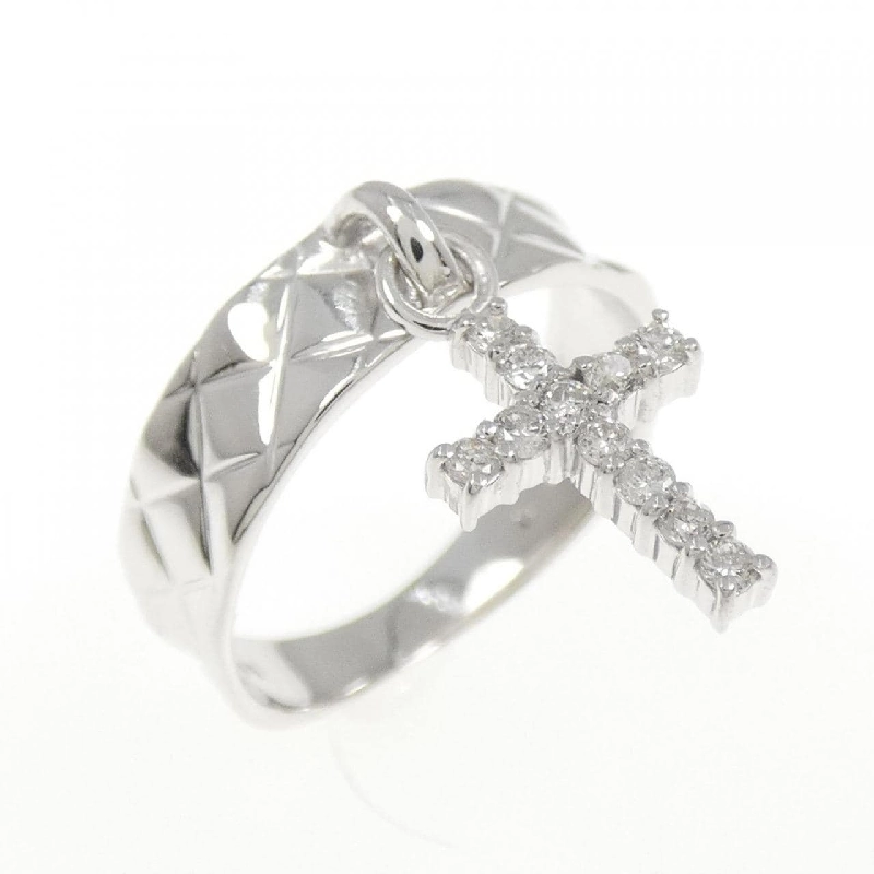 Nhẫn kim cương K18WG chéo 0.10CT 669289