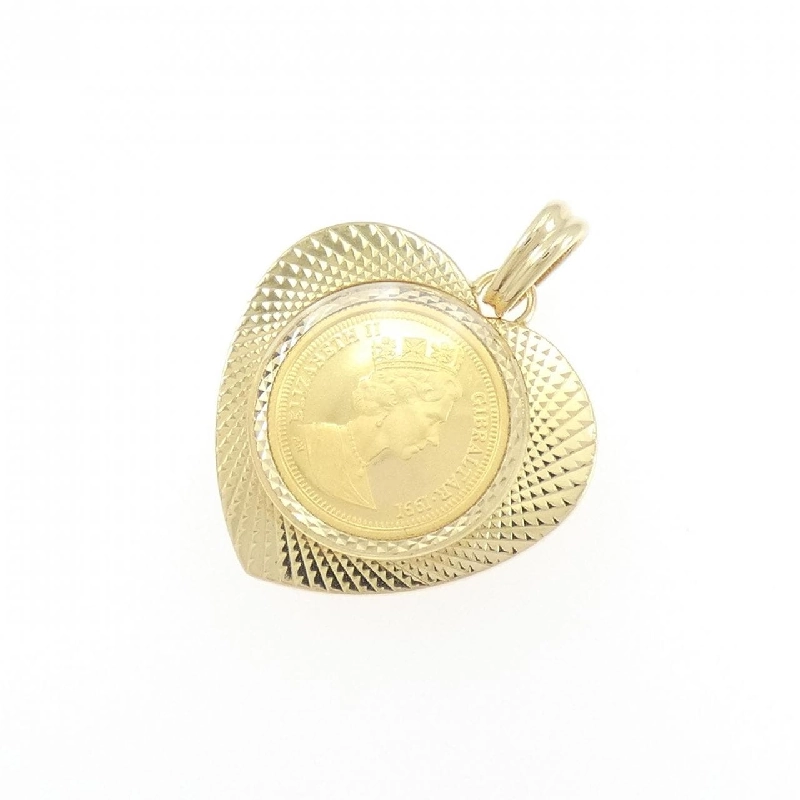 K18YG(枠) Đồng xu Mặt dây chuyền - Hàng hiệu Authentic 871050