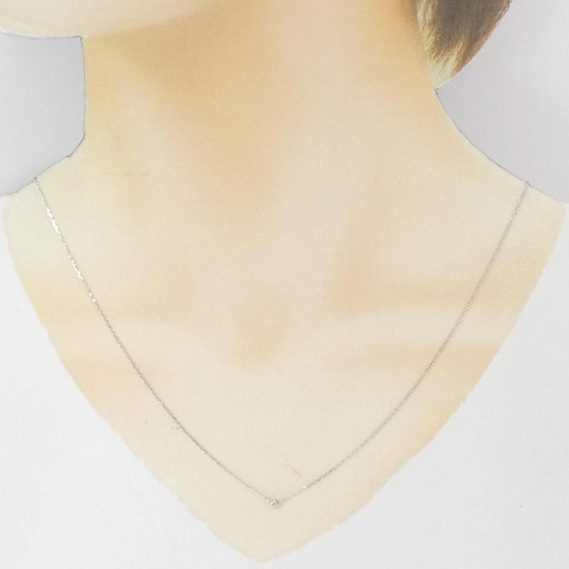 K18WG Solitaire Dây chuyền kim cương 0.05CT - Hàng hiệu Chính hãng 857669