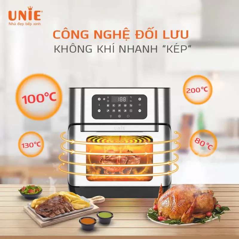 Nồi chiên không dầu UNIE UE-1000 dung tích 12L, 14 chế độ nấu 931602