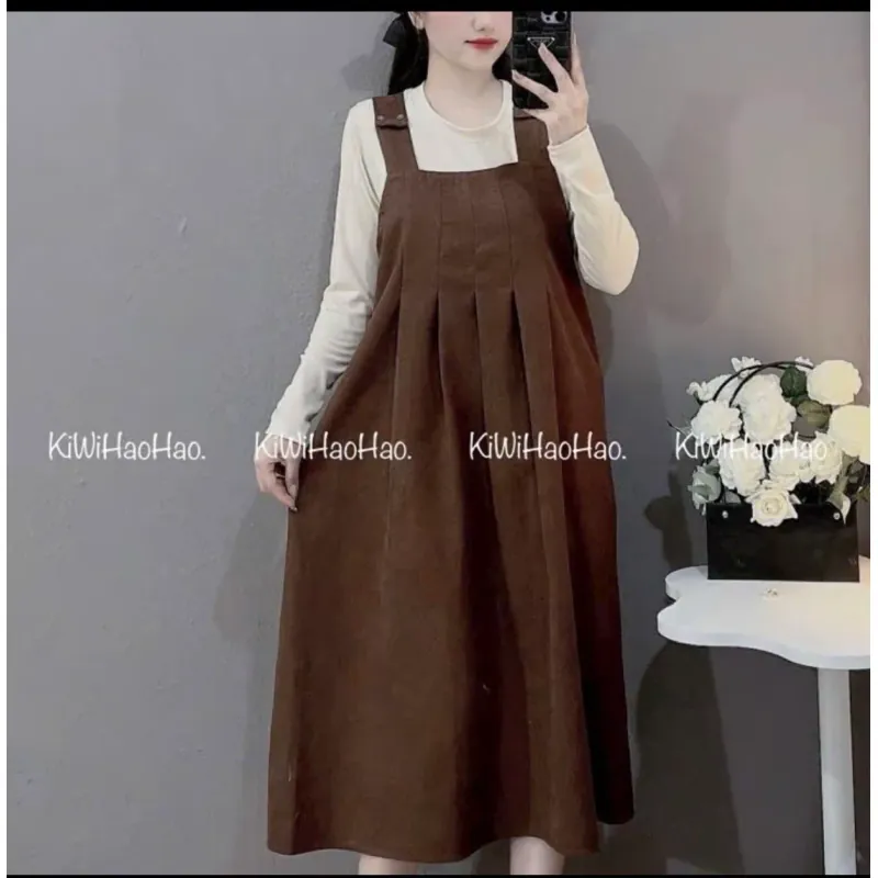 Trang phục thời trang nữ váy sơ mi, đầm phối áo đen, váy dài 973736