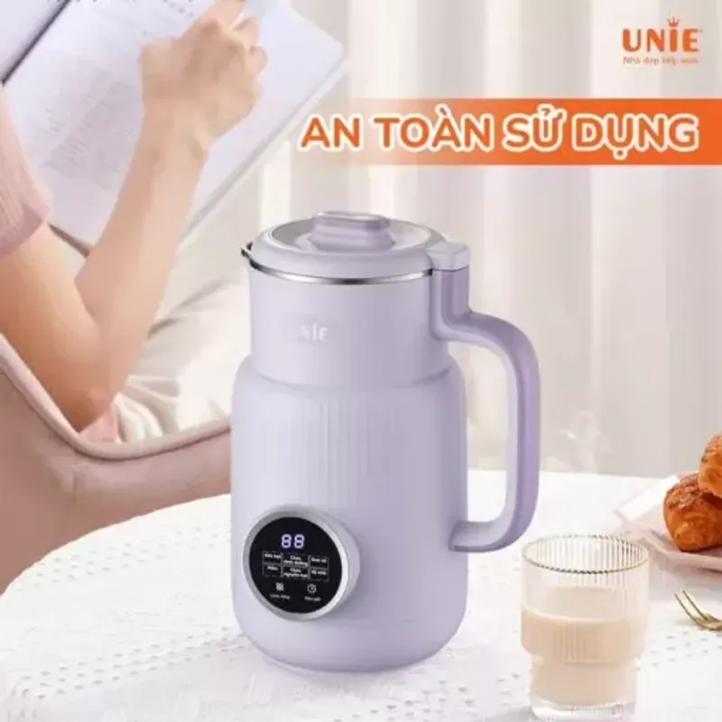 🔥 UNIE UMB08 – MÁY LÀM SỮA HẠT MINI 600ML – 5 CHỨC NĂNG, LƯỠI DAO 6 CÁNH INOX 304! 🥛✨ 720963