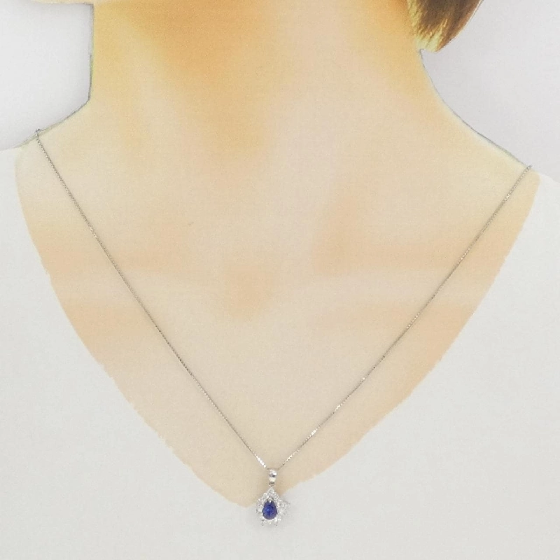 Dây chuyền Sapphire PT900/PT850 0.95CT - Hàng hiệu Chính hãng 858805