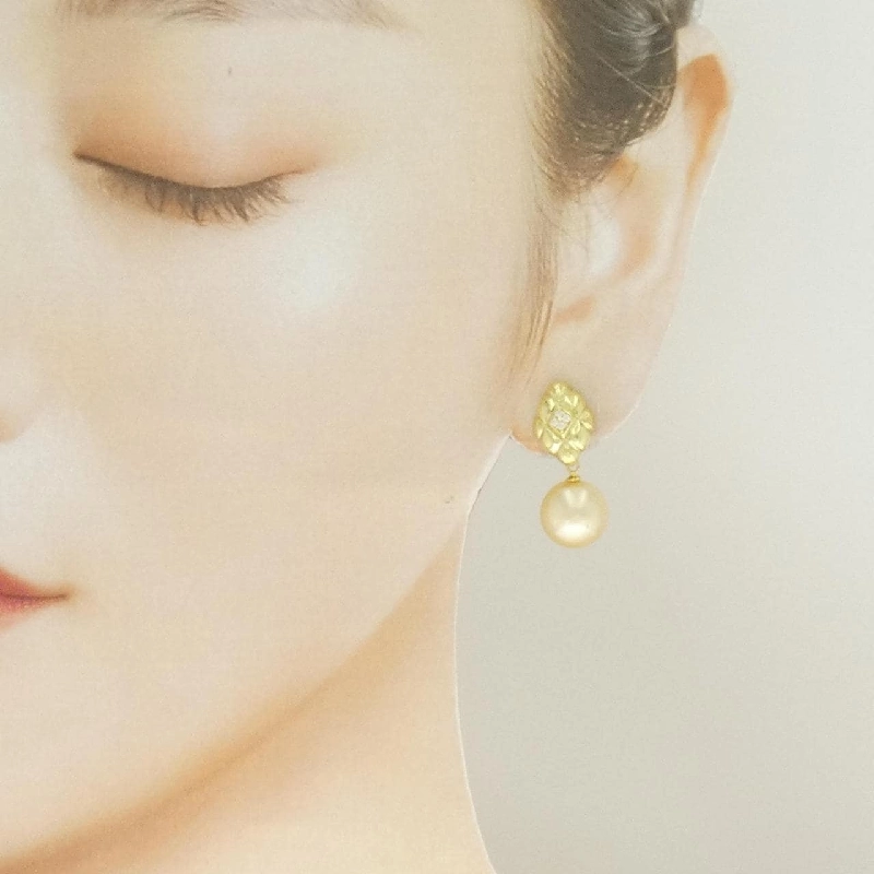 K18YG Bạch Ngọc Trai Bông Tai 10.4mm - Hàng hiệu Chính hãng 869786