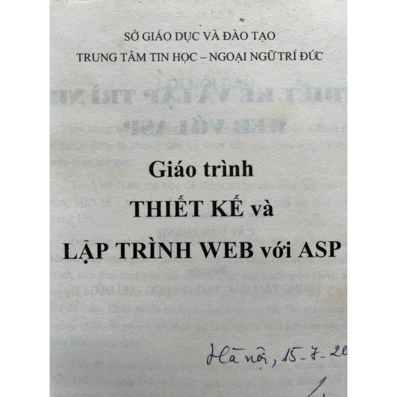 THIẾT KẾ VÀ LẬP TRÌNH WEB VỚI ASP 523230