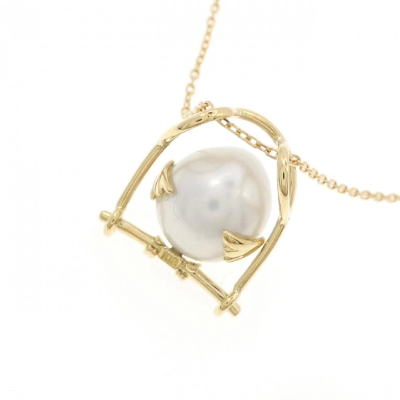 K18YG Chim trắng ngọc trai dây chuyền 9.1mm - Hàng hiệu Chính hãng 858166