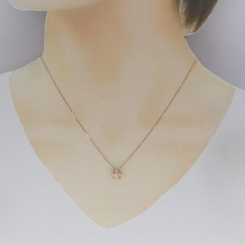 K18PG/K18YG Hoa Văn Dây Chuyền Kim Cương 0.07CT - Hàng hiệu Chính Hãng 860096