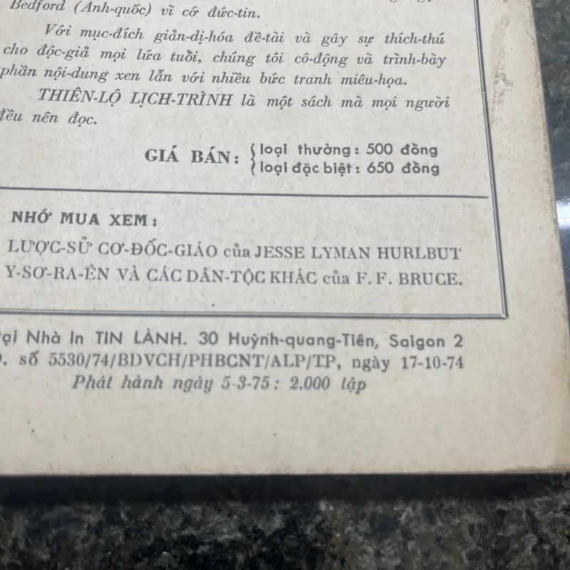 Thiên lộ lịch trình xb 1974 722771