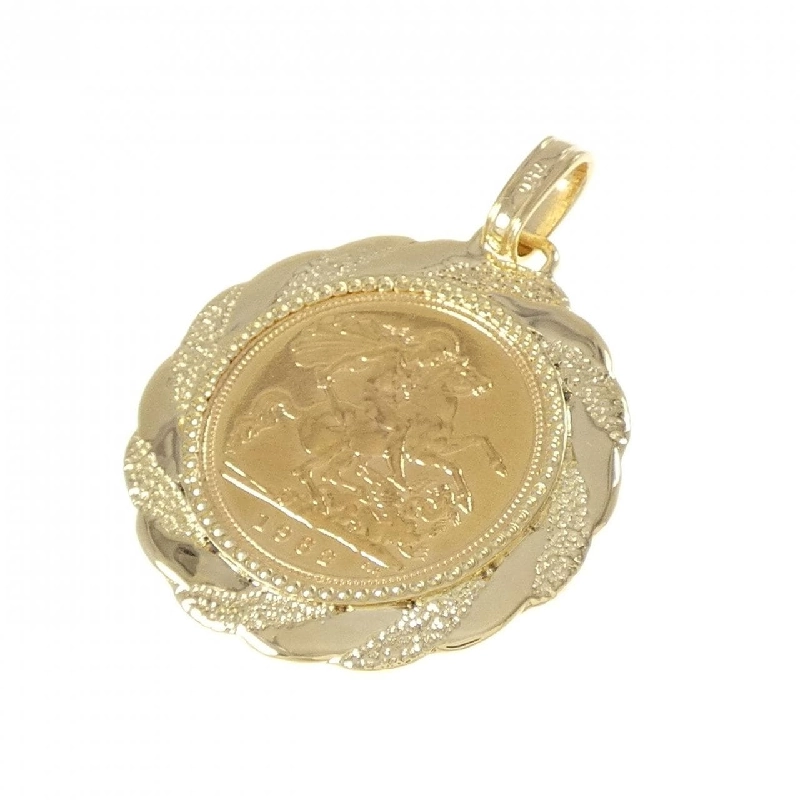 Mặt dây chuyền đồng xu 750YG (khung) - Hàng hiệu Authentic 867673