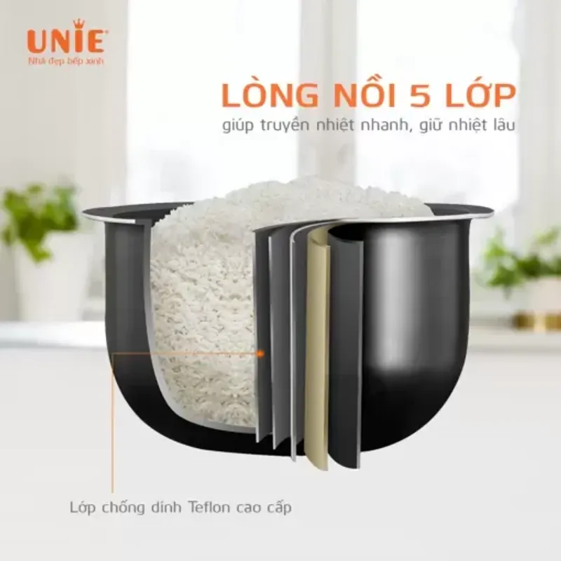 UNIE UE–626 – Nồi cơm điện 1.8L, nấu cơm mềm, tơi đều, thơm ngon! 709583