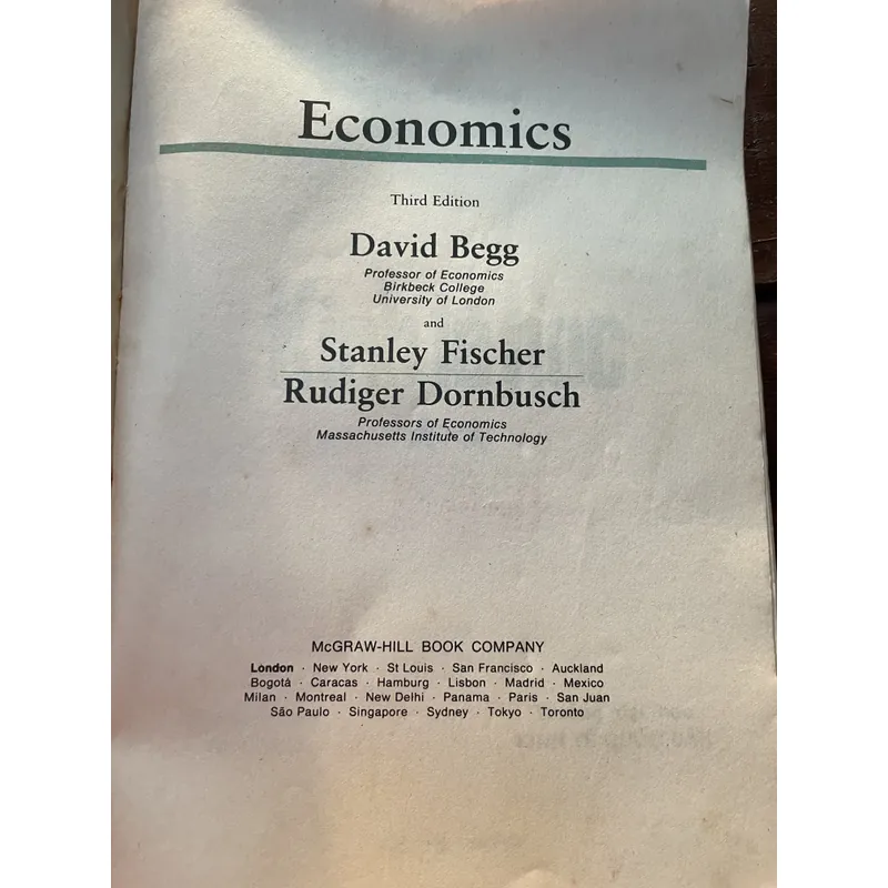 Kinh tế học - tập 2- khổ lớn- 1992- DAVID BEGG Stanley Fischer Rudiger Dornbusch 698351
