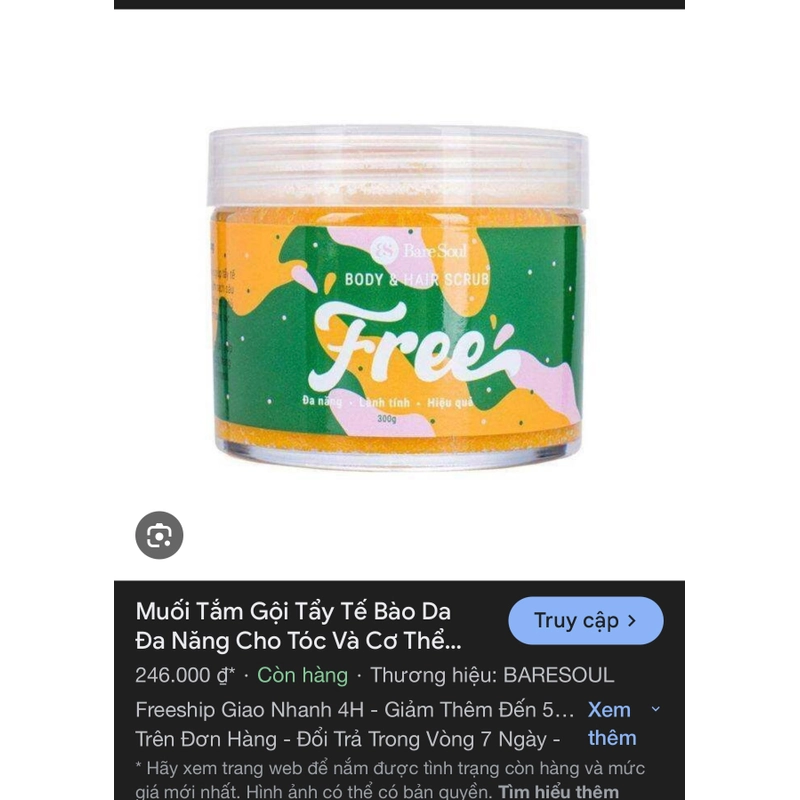 Muối Tắm Gội Tẩy Tế Bào Da Đa Năng Cho Tóc Và Cơ Thể BareSoul 300Gr  548671