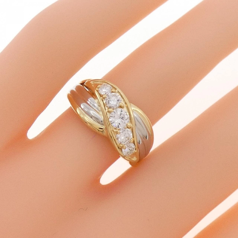 Nhẫn kim cương K18YG/PT900 0.50CT 669006