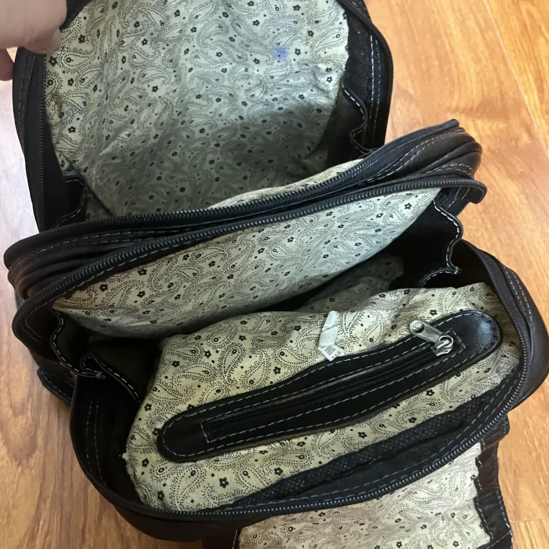 Balo nữ 24x32x11 da mộc khắc 2hand 992664