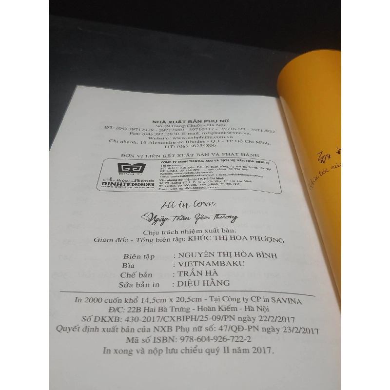 All in love Ngập tràn yêu thương 2017 - Cố Tây Tước (rách áo bìa) new 80% HCM.LN0807 911618