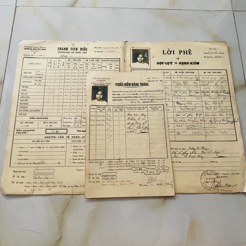 Bộ thành tích biểu xưa nữ Trung học tổng hợp Sương Nguyệt Anh, Quận 7, Thủ Đức Gia Định 1013201