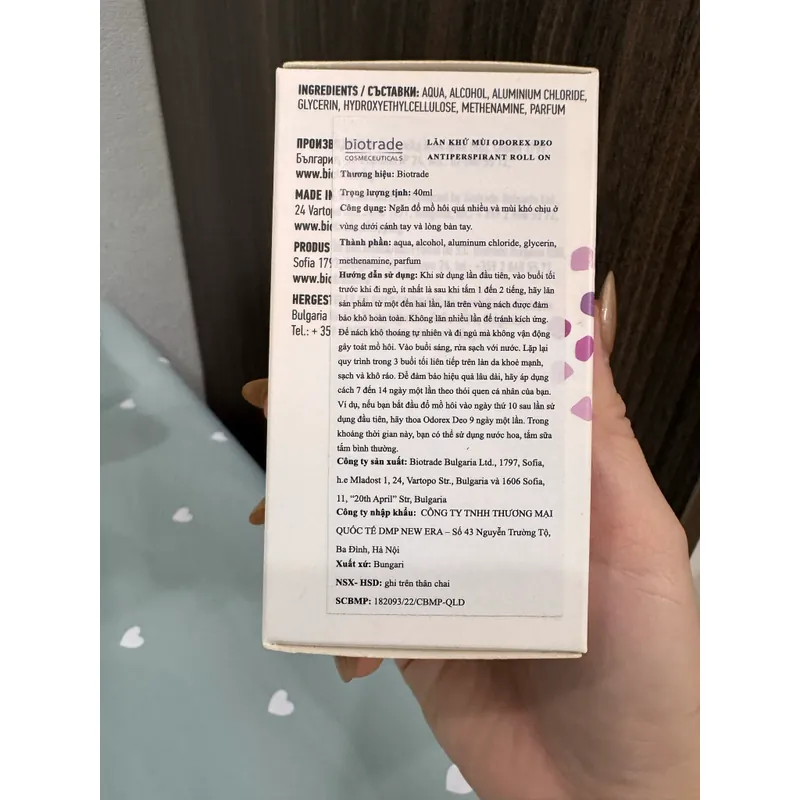 LĂN KHỬ MÙI BIOTRADE ODOREX DEO ANTIPERAPIRANt ROLL-ON 561960