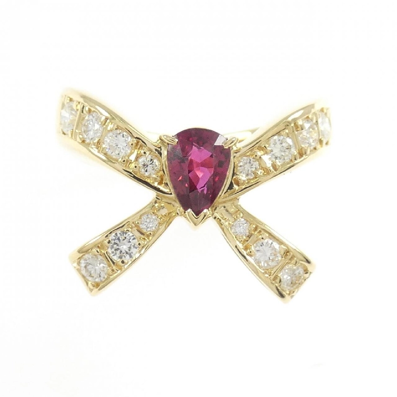 Nhẫn ruby K18YG hình ruy băng 0.59CT - Hàng hiệu chính hãng 850506