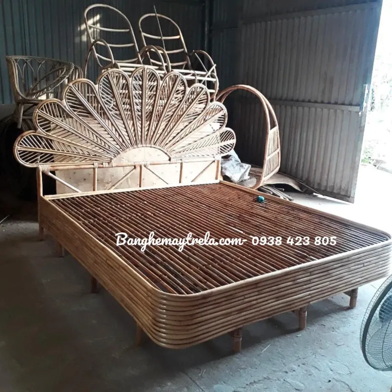 Giường mây tre đan tự nhiên 567891