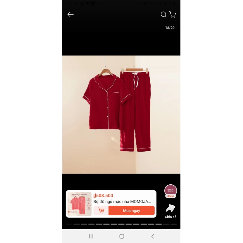 Pyjama lụa ngọc trai - size M | 2 màu 463546