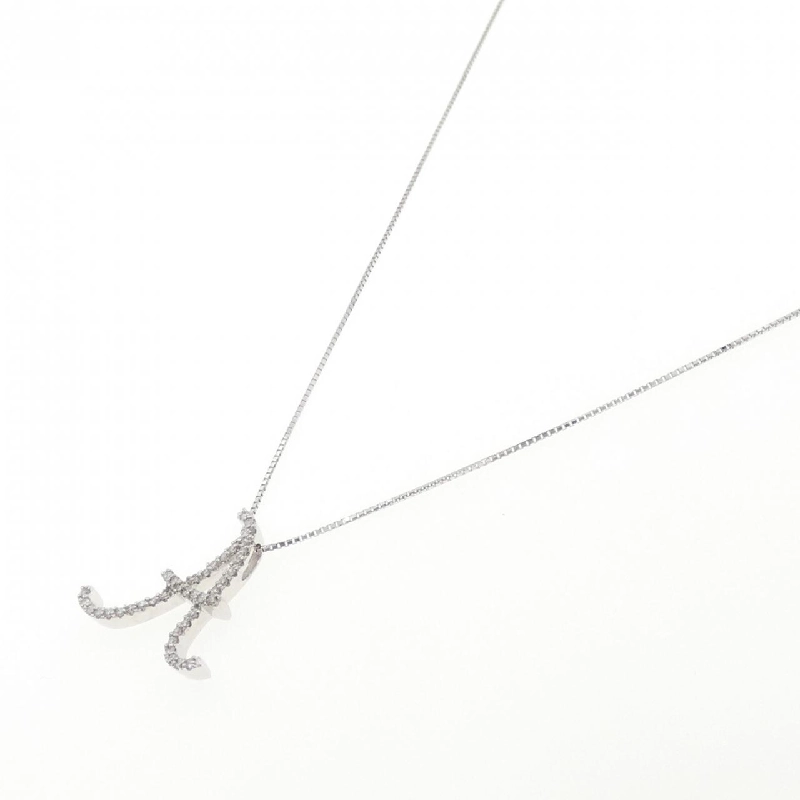 K18WG Chữ cái A Dây chuyền kim cương 0.21CT - Hàng hiệu Chính hãng 859416