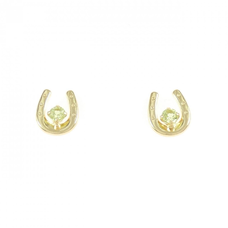 K18YG Móng ngựa Peridot Bông tai - Hàng hiệu Chính hãng 871452