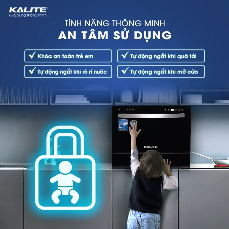 🎉 Máy rửa bát Kalite KDW9141 – Sạch sâu, khử khuẩn 99.9%, bảo vệ sức khỏe! 715353