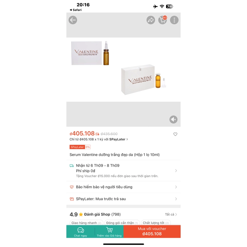 VALENTINE - SERUM DƯỠNG TRẮNG ĐẸP DA 548622
