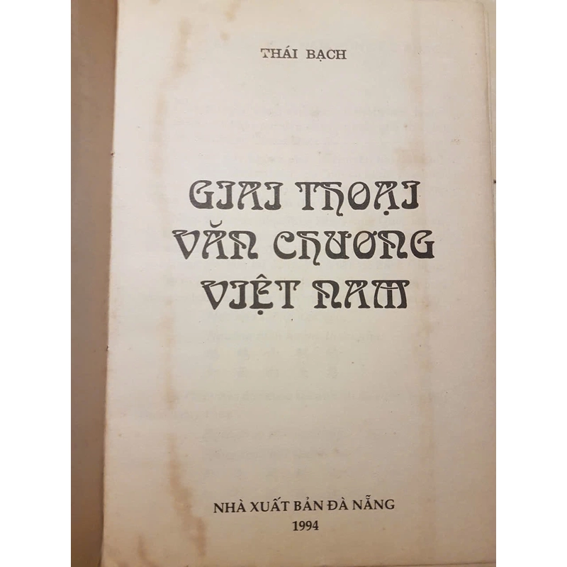 Giai thoại văn chương Việt Nam - Thái Bạch, xuất bản năm 1994 355055