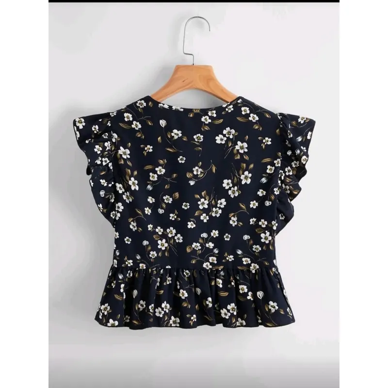 Áo Crop top hoa xinh xắn y hình 608886