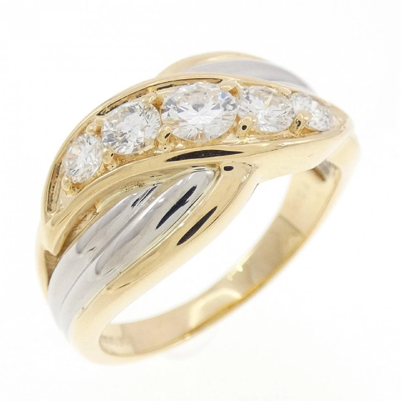 Nhẫn kim cương K18YG/PT900 0.50CT 669006