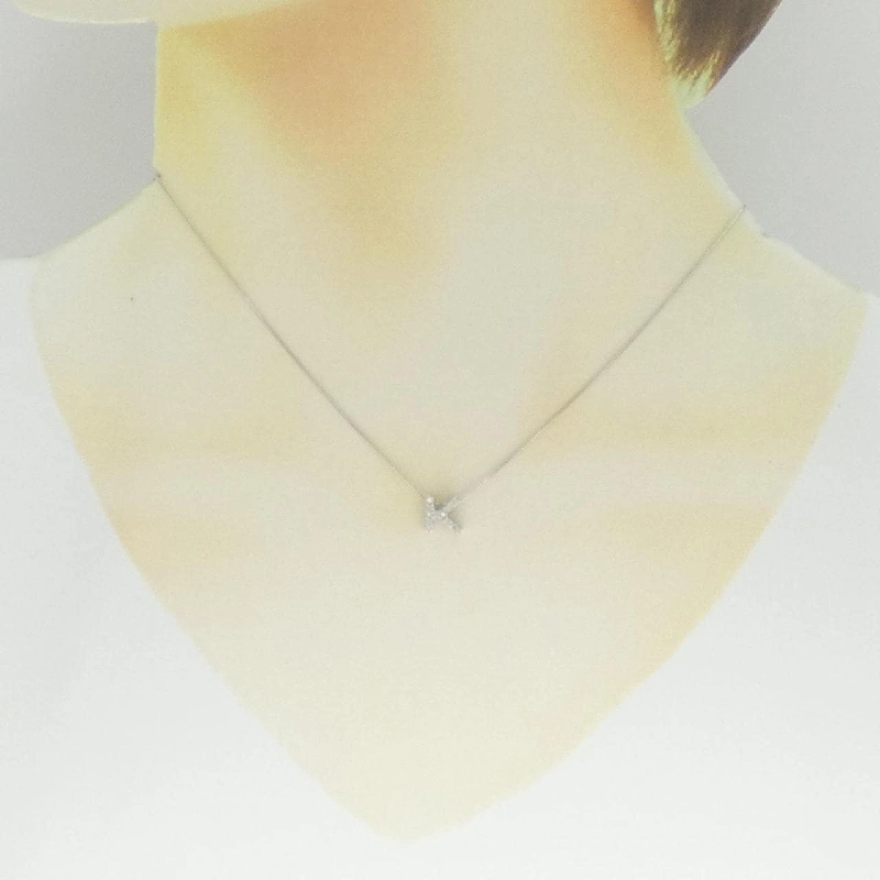 K18WG Chữ cái K Dây chuyền kim cương 0.08CT - Hàng hiệu Chính hãng 857807