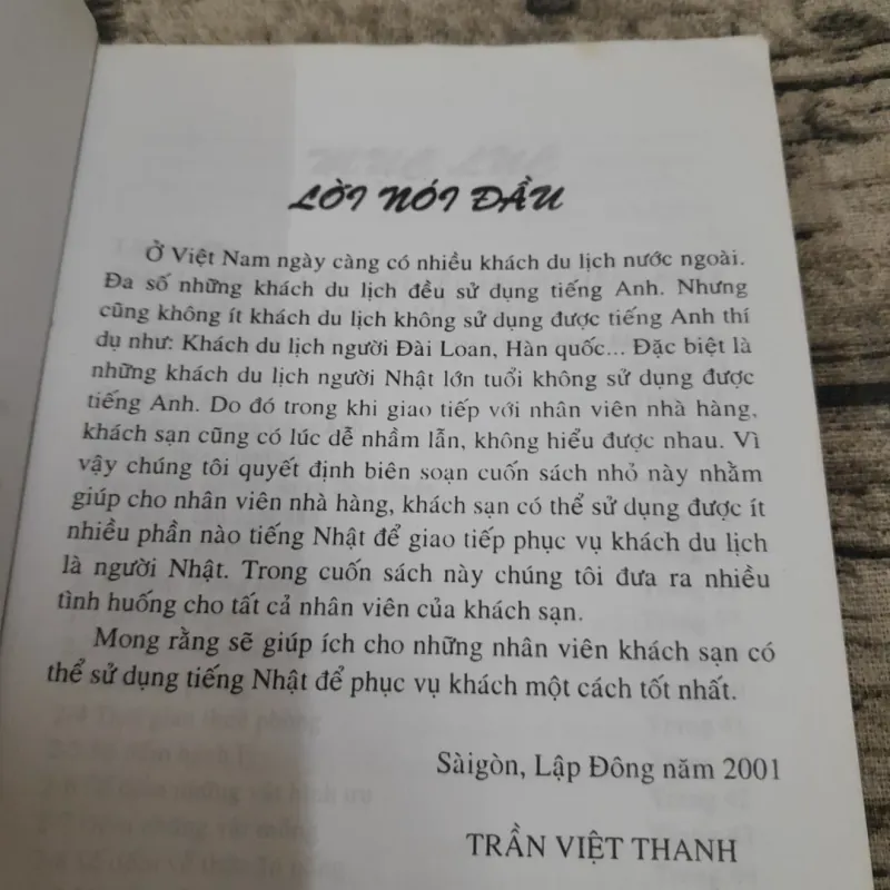 Tiếng Nhật dành cho Nhân Viên Khách Sạn. Biên soạn Trần Việt Thanh 785284