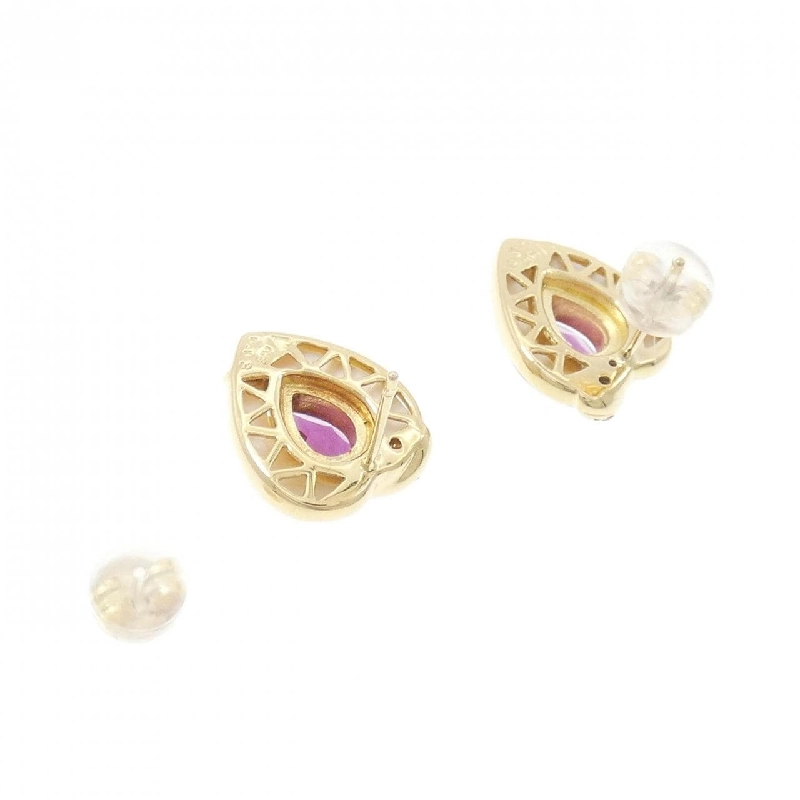 K18YG Đá màu Bông tai - Hàng hiệu Chính hãng 861606